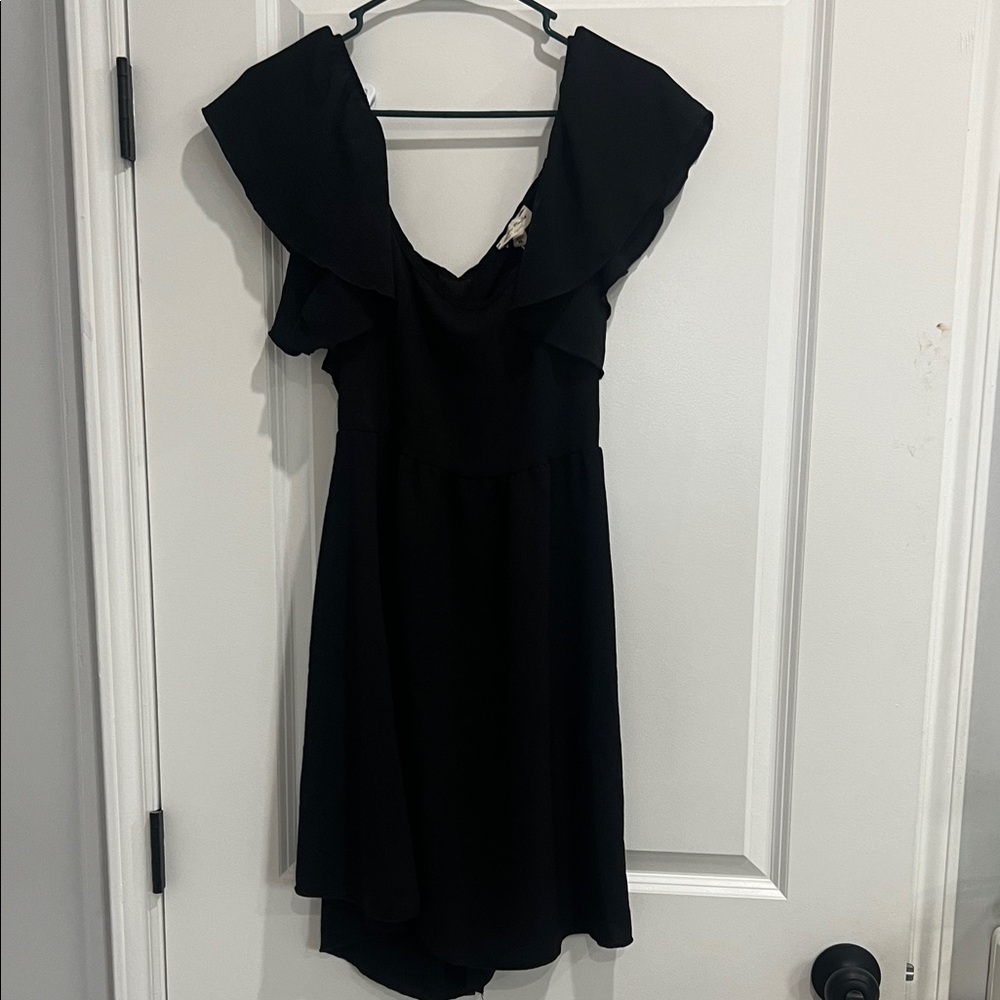 Elegant Black Ruffle Dress
